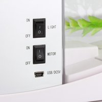 Akuarium Meja USB LCD Jam Alarm Lampu LED Warna-warni Lampu Kaca Mini Tangki Ikan Air Mengalir Alarm Meja