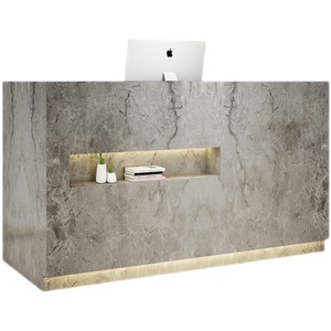 Luxury Fiberglass Interior Decoration Reception Desk Modern Front Desk Shape for Hotel Office Lobby - Product Image 3