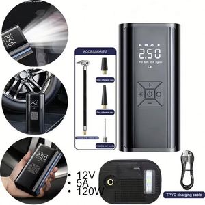 Compresseur d'air numérique portable sans fil pour pneus de voiture, vélo et moto - Product Image 3