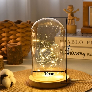 Tùy chỉnh Glass <span class=keywords><strong>Dome</strong></span> với đèn LED Glass Bell <span class=keywords><strong>Dome</strong></span> với cơ sở bằng gỗ chất lượng cao Glass <span class=keywords><strong>Dome</strong></span> - Product Image 4