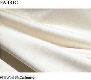 Áo khoác dạ nữ mùa đông nhiều màu sắc, chất liệu len cashmere, dáng dài, cài khuy đôi, chất liệu tweed - Product Image 4