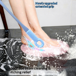 Cepillo de silicona mayorista de mango largo para pies, con cerdas suaves de goma para la zona de los dedos y el calzado, ideal para la ducha diaria. - Product Image 5