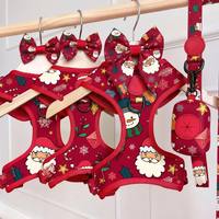 Nouveauté : Harnais et laisse réglables pour chien, design de Noël, en néoprène doux et confortable pour les promenades quotidiennes