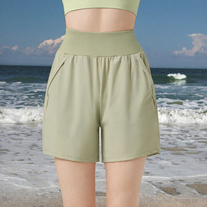 <b>Women's</b> Sporty Gym Jogger Workout <b>Shorts</b> High Waist <b>Bike</b> Yoga Breathable Quick Dry Elastic Closure Solid Sweat <b>Shorts</b> - Product Image 2