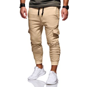 Logo personalizzato uomo a metà vita <span class=keywords><strong>Cargo</strong></span> Jogger trekking Streetwear pantaloni sportivi di alta qualità servizio OEM stile Casual tinta tinta in tinta unita - Product Image 2