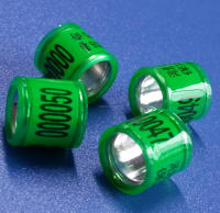 100 bagues en aluminium et plastique, différentes couleurs, 9mm, personnalisation avec votre nom et numéro de téléphone