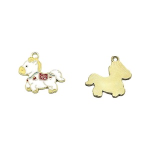 Chinese Style Horse To Success Pendant Alloy Charm White Horse <b>Red</b> Text Gift DIY Jewelry Accessory - Product Image 5