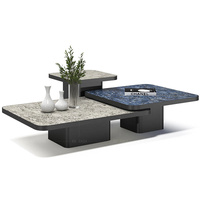 Ensemble spécial table basse carrée avec dessus en marbre moderne combinaison créative de trois petites tables centrales pour le salon