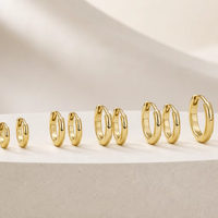Muweike Boucles d'oreilles créoles minimalistes multi-tailles en argent sterling 925 vermeil pour femmes, bijoux fins