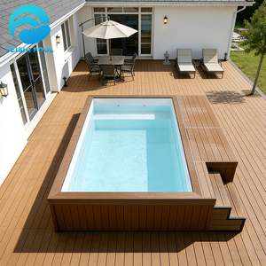 Piscina de Fibra de Vidrio Moderna y Económica para Jardín, Familiar, Tipo Resort, con Sofá Contenedor, Spa, Piscina Elevada para Exteriores - Product Image 4