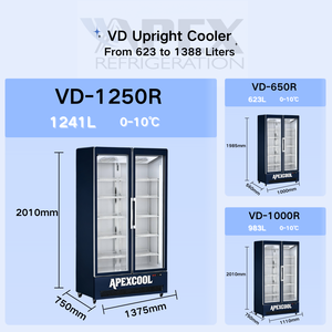Frigorifero per Bevande a 2 Porte, 1241L, <span class=keywords><strong>Verde</strong></span>, Vetrina Refrigerata per Esposizione Bevande - Product Image 4