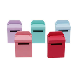 صندوق خشبي مصغر للحدائق, صندوق خشبي مصغر للحدائق بأشكال الجنيات ، موديل 1:12 ، صندوق بريد خشبي ملون بألوان الحلوى ، شعار مُخصص - Product Image 1