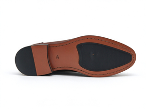 Chaussures Derby classiques marron pour hommes, en cuir lisse poli, à lacets, talon bas, pour affaires, mariage, bureau - Product Image 3
