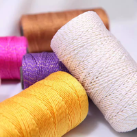 Fil de Soie Glacée Brillant à 3 Brins pour Tricot Manuel, Crochet, Chaussons, Sacs, Chapeaux, Housses de Tasse, Coussins de Siège de Voiture