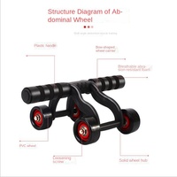 MJW MJW925 Appareil de fitness portable à 4 roues en acier, unisexe, léger (2 kg), poignées antidérapantes, durable, pour exercices abdominaux intenses à domicile
