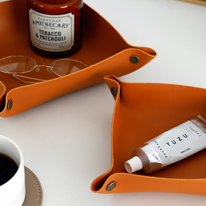 <span class=keywords><strong>Vassoi</strong></span> portaoggetti in pelle PU pronti per la spedizione, vassoio decorativo per dadi, vassoio pieghevole per monete e chiavi - Product Image 6