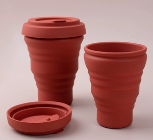 Vaso de Viaje Plegable de Silicona con Tapa - Product Image 2