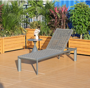 高級屋外アルミ製織りロープラウンジチェア、プールチェアカバー、日光浴用ラウンジチェア、ビーチ用織り籐ソファベッド - Product Image 2