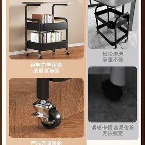 Movable Storage Cart Rectangle 6 Tier Easy To Move <b>Sofa</b> <b>Side</b> <b>Table</b> Bedroom Kitchen Living Room Organizer - Product Image 5