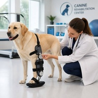 Attelle de cheville articulée réglable pour chien, post-opératoire, avec cadre en plastique respirant, pour correction de la marche et stabilisation des ligaments fracturés