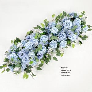 طاولة تزيين للزفاف بترتيب الزهور الزرقاء عالية الجودة - Product Image 2