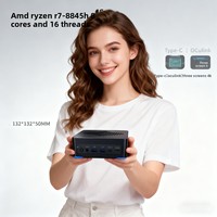New Mini PC Desktop Ryzen R7 H255 8845HS 8-Core 16-Thread DDR5 M.2 2280 PCIe Integrated Graphics Office Work Game
