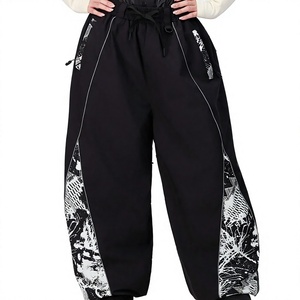 Custom Beige Plus Size Loose Hip Hop <b>Ski</b> Pants Unisex Streetwear Outdoor Cargo Baggy Breathable 10,000mm Waterproof skiwear - Product Image 6