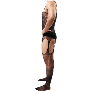 Body résille sexy pour homme en Spandex et Nylon noir, taille mi-haute, élastique et transparent, pour le dropshipping transfrontalier - Product Image 5