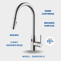 Robinet de cuisine moderne en acier inoxydable avec douchette extractible et fonction rotative – Design contemporain
