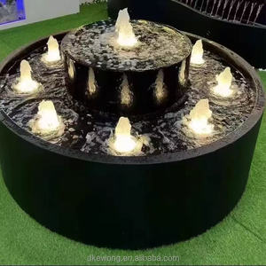 Fuente de Agua Grande Negra de FRP con Jardinera, Sistema de Recirculación de Agua, Anti-Decoloración, Personalizable para Jardín, Patio Trasero o Villa - Product Image 3