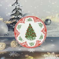 Nouvel ensemble de vaisselle en céramique rétro de luxe léger pour le thé de l'après-midi du Nouvel An et de Noël, motif de dessin animé, compatible micro-ondes
