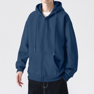Sudadera con Capucha de Forro Polar para Hombre, 100% Algodón Transpirable, Estampado en Serigrafía, Cierre de Cremallera, Logotipo Personalizado, Corte Holgado, Diseño Sólido - Product Image 5