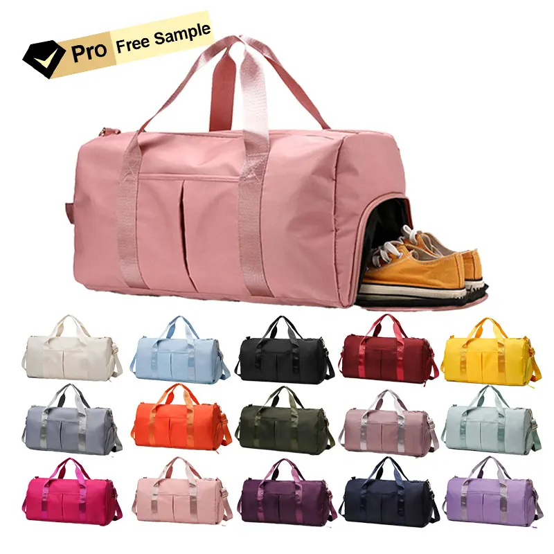 Free Sample Wholesale Custom Sport Training Fitness Travel Duffle Bag Waterproof Pink Large Capacity Gym Bag For Men Women