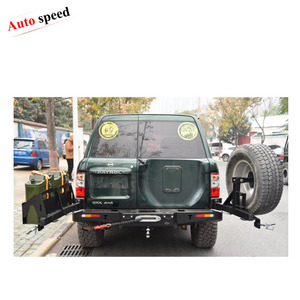 Pare-choc arrière pour nissan patrol Y61 1997 — 2004, protection avec support de pneu et support d'huile - Product Image 2