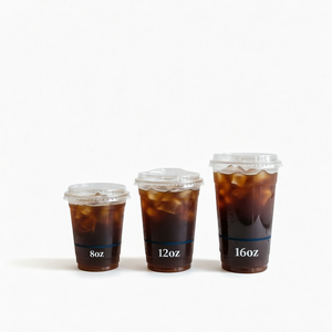 Vasos de Plástico PET de Pared Simple para Café y Café Helado de 12oz/16oz/20oz con Tapa, Personalizados con la Marca PACK, para Cafeterías en EE. UU. y Canadá - Product Image 1