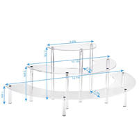 Usine personnalisée écologique 3 niveaux acrylique transparent présentoir demi-lune forme Dessert Table pour objets de collection
