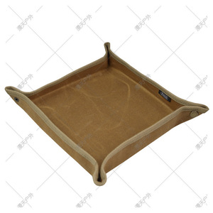 Canvas <b>Camping</b> Storage <b>Mat</b> Square Waterproof Outdoor Desktop Organizer Khaki Army Green - Product Image 1