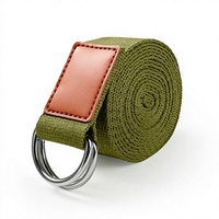 Ceinture de fitness Pilates Yoga Strange 1,85M-2,5M réglable avec boucle métallique, souplesse renforcée, résistance à la traction 20 lb
