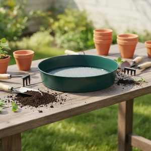 Tamis de jardin en métal galvanisé pour compost, terre et sol, rond, avec 3 tailles de mailles interchangeables - Product Image 4