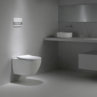 WC suspendu de luxe à chasse d'eau silencieuse en vortex, forme ronde
