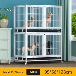 Üç Katlı Demir Tel Köpek ve Kedi Kafesi Bölmeli Çok Katlı Çift Katlı Ayrık Tasarım - Product Image 3