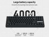 Zornher ZH870 Wireless Gaming Mechanical Keyboard 80% Black Custom Keyboard Lighted up Black Topographic Keycaps Hot Swappable