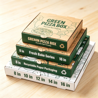 Boîtes de livraison de pizza en papier kraft écologiques et recyclables avec logo personnalisé, boîtes rigides de qualité alimentaire, gaufrage, tailles personnalisées