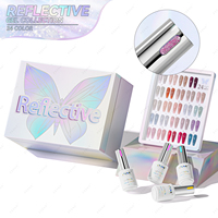 JTING Unique Nouvelles bouteilles bouchons de couleur 24 couleurs réfléchissant disco gel collection ensemble boîte Super brillant réfléchissant disco gel vernis à ongles