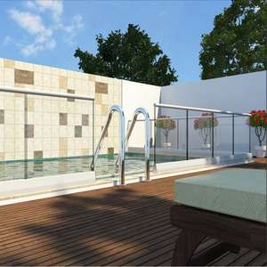 Conception de garde-corps de maison moderne Chaussure de base en aluminium en U pour verre En effet Conceptions de garde-corps de toit - Product Image 5