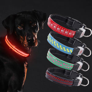 <span class=keywords><strong>Collar</strong></span> de perro LED de nailon ajustable personalizado con luces LED, <span class=keywords><strong>collar</strong></span> intermitente luminoso seguro para visibilidad nocturna - Product Image 1