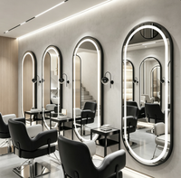 Miroir de Salon de Coiffure en Aluminium de Haute Qualité avec Lumières LED pour Salon de Beauté et Barbier - Vente en Gros