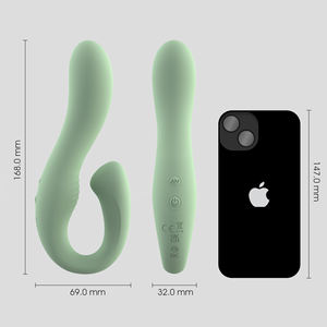 WINYI Schlussverkauf U-Form doppelter Vibrator Großhandel individuelle Verpackung doppelter trägerloser Strapon-<span class=keywords><strong>Dildo</strong></span>-Vibrator für Lesben - Product Image 3