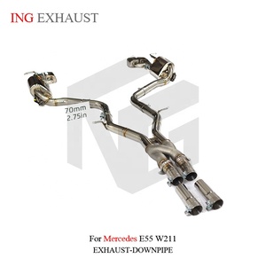 Système d'échappement Cat-Back Valvetronic en acier inoxydable ING avec tuyau en Z pour Mercedes-Benz <span class=keywords><strong>E55</strong></span> W211 5.5L 70mm Performance Vente en gros - Product Image 5