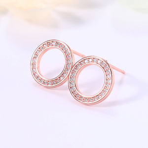 Orecchini a Perno Minimalisti Rotondi Cavi, Gioielli di Moda Creativi a Forma di O, Eleganti per Uso Quotidiano Femminile - Product Image 6